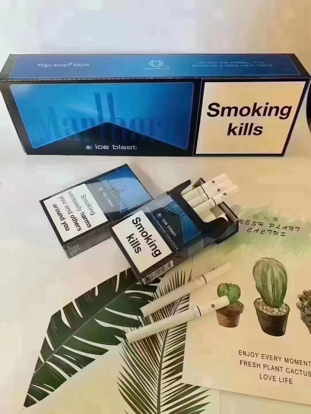 欧盟好彩蓝莓双爆香烟展示